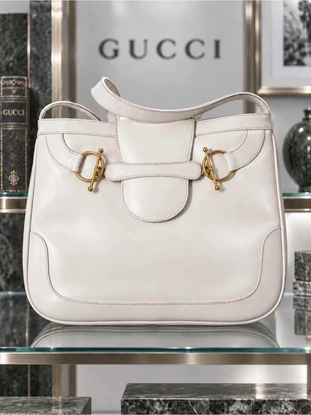 Authentic Gucci Collector’s Dream RARE Eggshell Leather-Vintage Bag